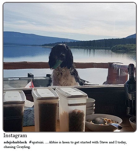 #Spatsizi - Abbie is keen to get started with Steve and I today, chasing Grayling.