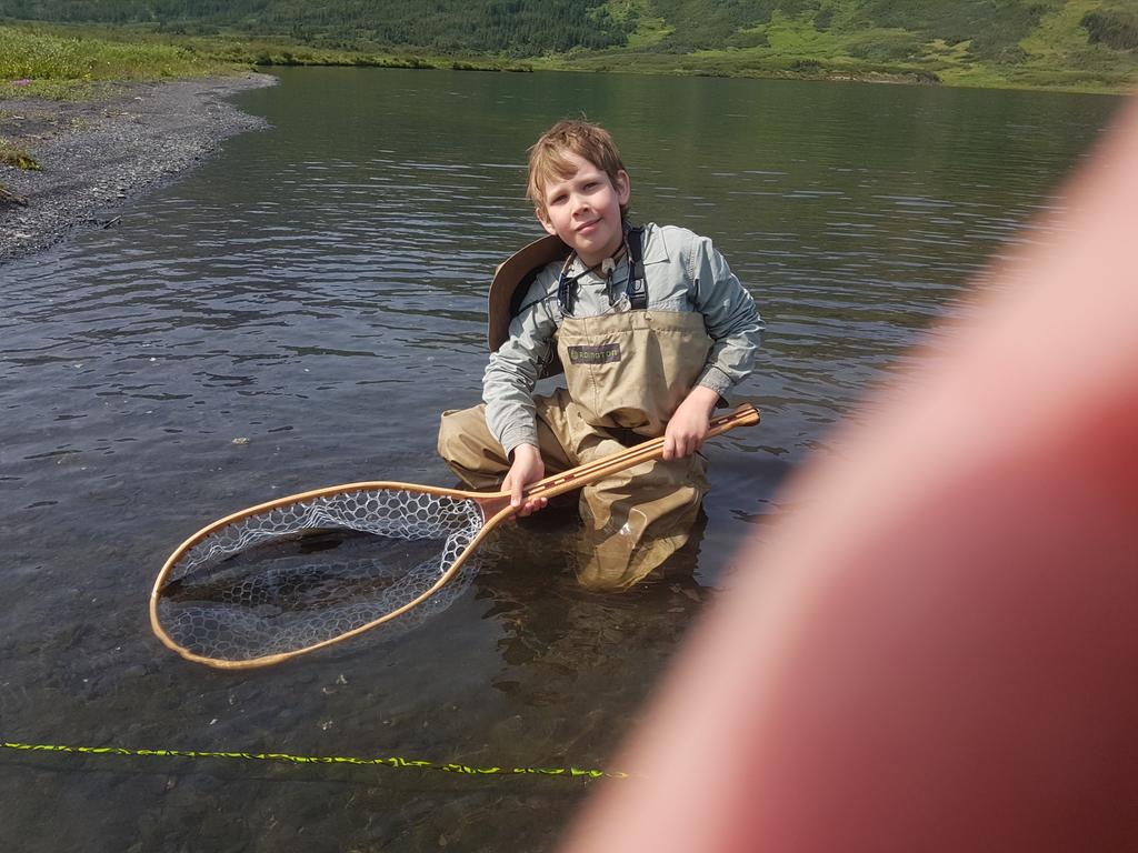 James with his pound Bull Trout at Spatsizi today.