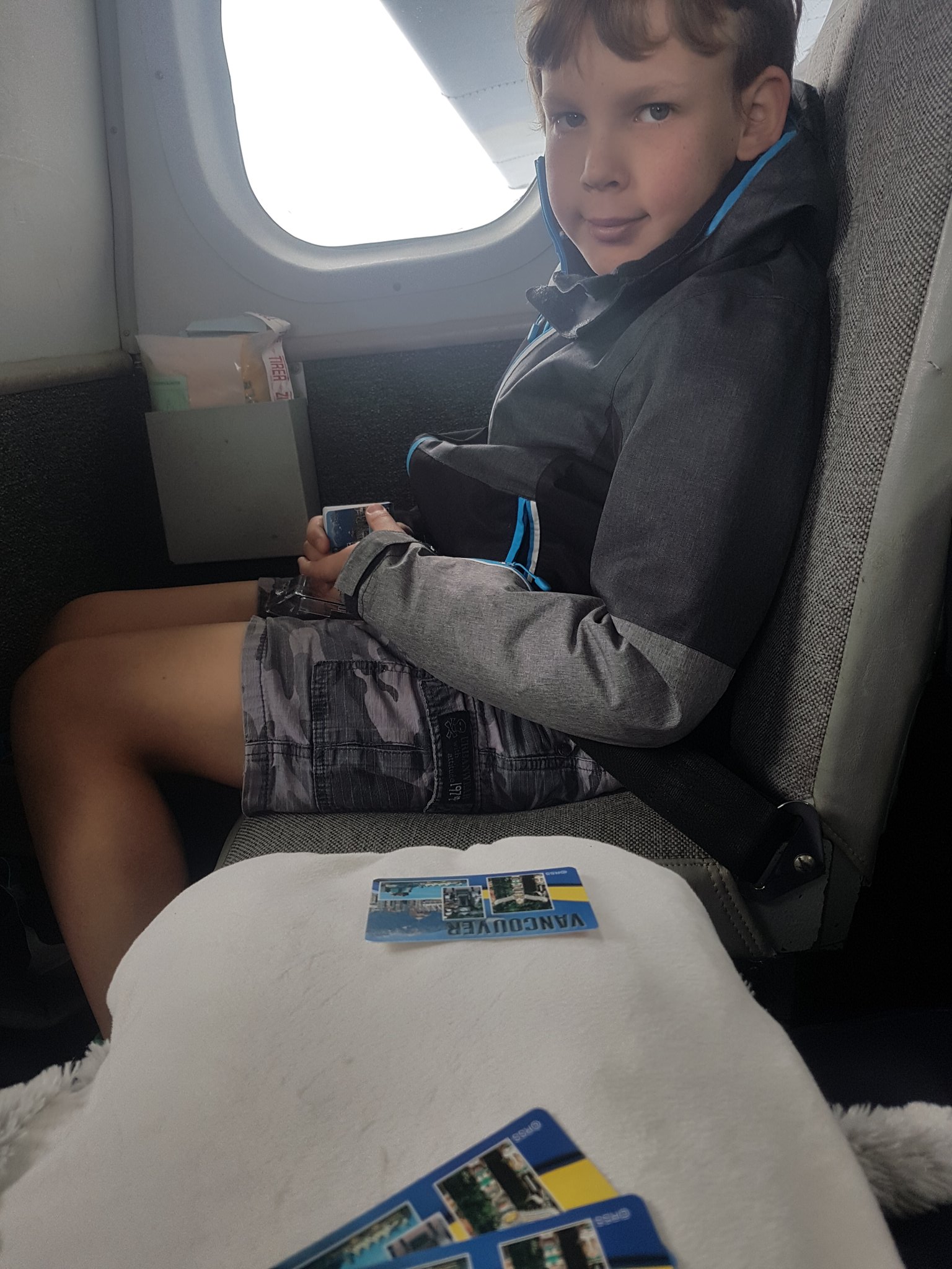 Playing pontoon with my trusty co-pilot and card shark James.