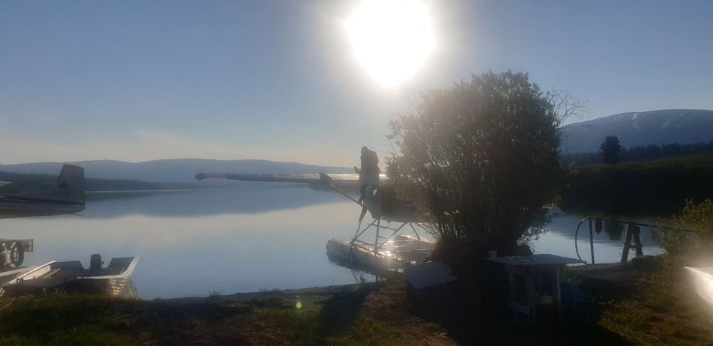 Day whatever of our week dawns #Spatsizi and the pilots are already fuelling their floatplanes to take us out to catch (and release) some unwary trout. Hope springs eternal in the breast of this old trout hunter.